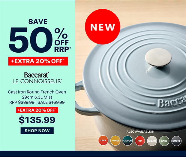 Baccarat Le Connoisseur Cast Iron Round French Oven 29cm 6.3L