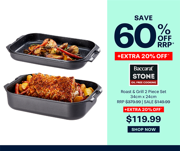 Baccarat STONE Roast & Grill 2 Piece Set 34cm x 24cm