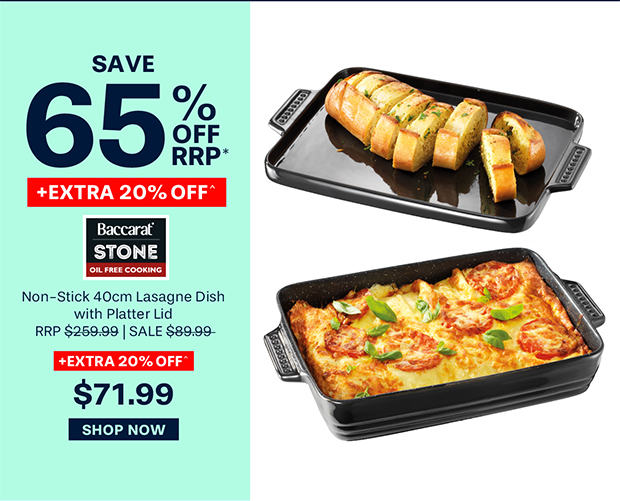 Baccarat STONE Non-Stick 40cm Lasagne Dish with Platter Lid