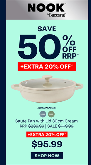 NOOK by Baccarat Saute Pan with Lid 30cm Cream