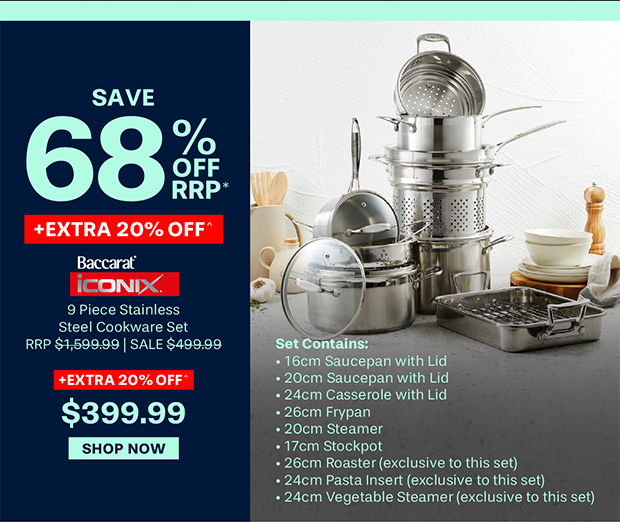 Baccarat iconiX 9 Piece Stainless Steel Cookware Set
