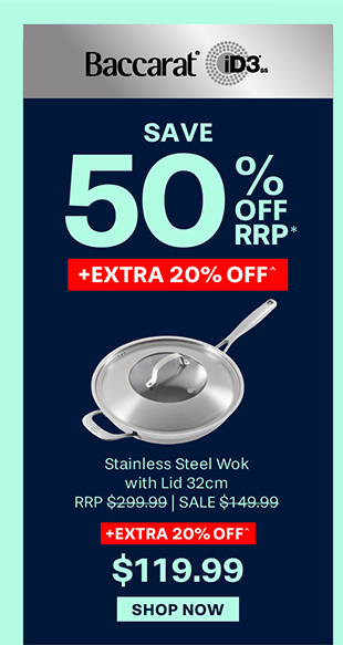 Baccarat iD3 Stainless Steel Wok with Lid 32cm