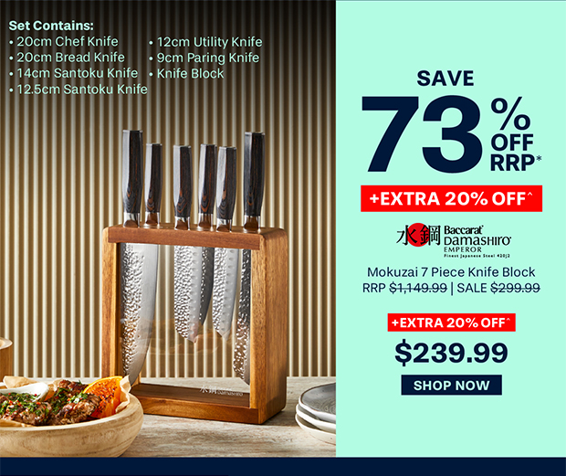 Baccarat Damashiro EMPEROR Mokuzai 7 Piece Knife Block