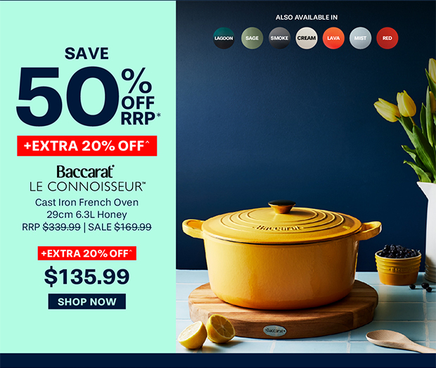 Baccarat Le Connoisseur Cast Iron Round French Oven 29cm 6.3L