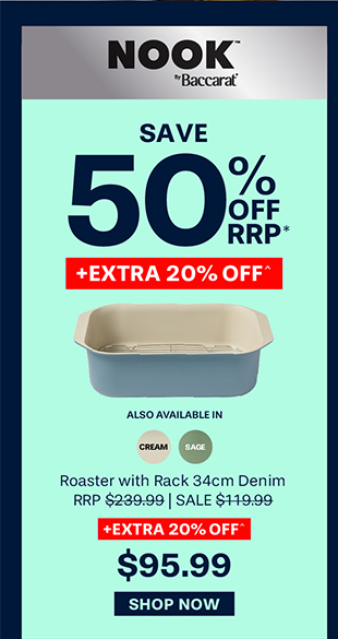 NOOK by Baccarat Roaster with Rack 34cm Denim