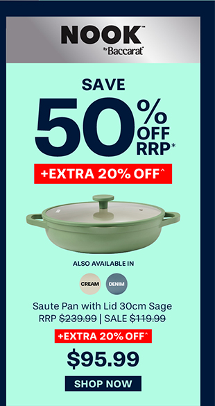 NOOK by Baccarat Saute Pan with Lid 30cm Sage