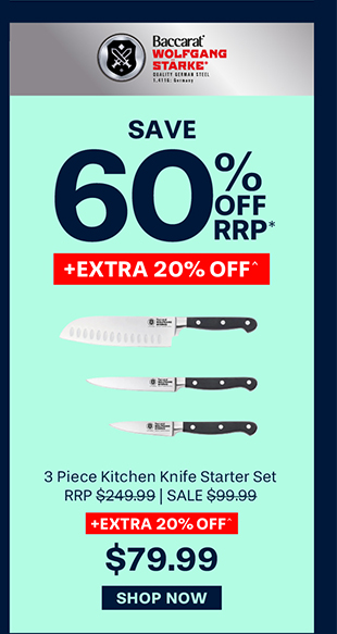 Baccarat WOLFGANG STARKE 3 Piece Stainless Steel Kitchen Knife Starter Set