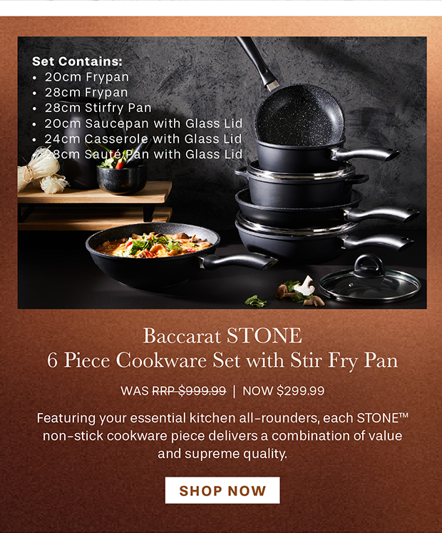 Baccarat STONE 6 Piece Cookware Set with Stir Fry Pan