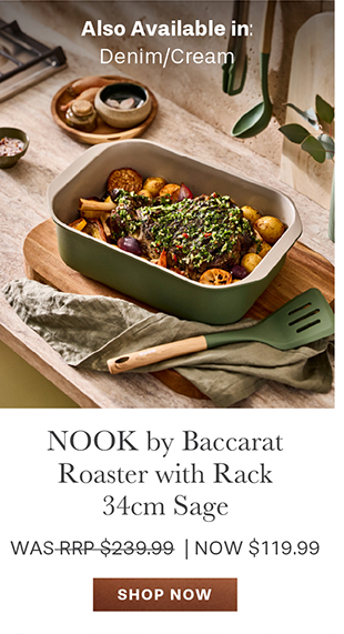 NOOK by Baccarat Roaster with Rack 34cm Sage