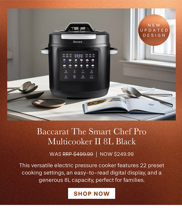 Baccarat The Smart Chef Pro Multicooker II 8L Black