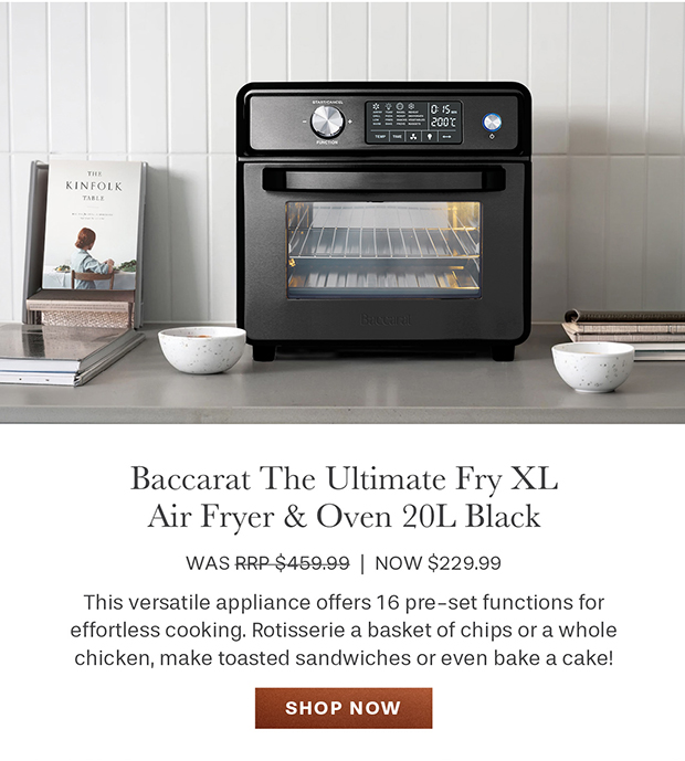 Baccarat The Ultimate Fry XL Air Fryer & Oven 20L Black