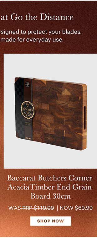 Baccarat Butchers Corner Acacia Timber End Grain Board 38cm