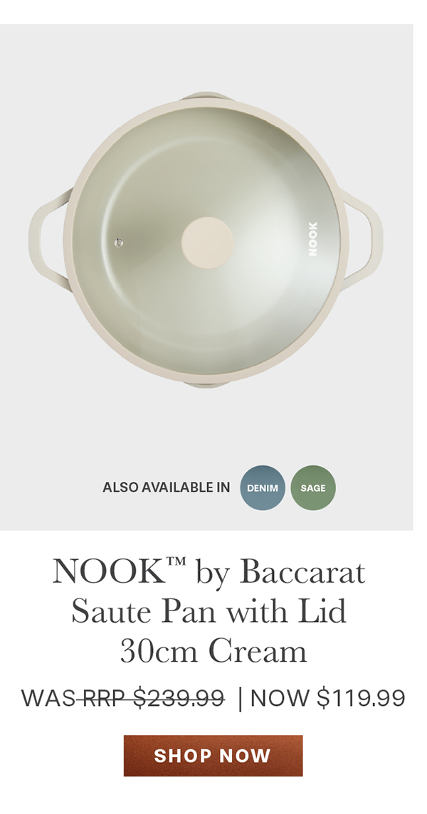 NOOK by Baccarat Saute Pan with Lid 30cm Cream