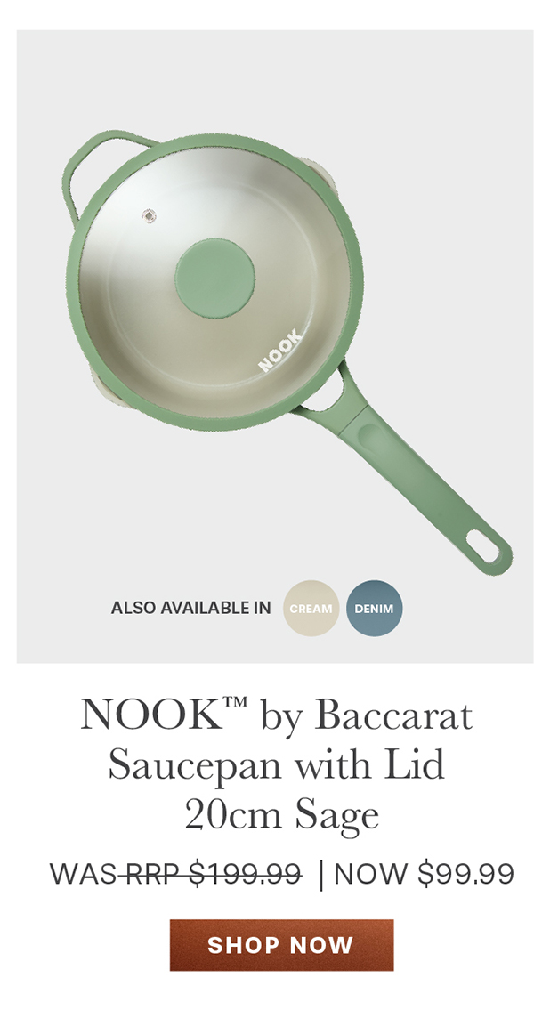 NOOK by Baccarat Saucepan with Lid 20cm Sage