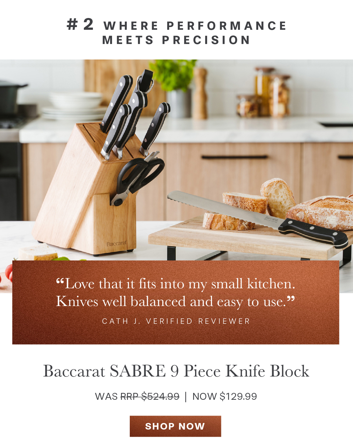 Baccarat SABRE 9 Piece Knife Block