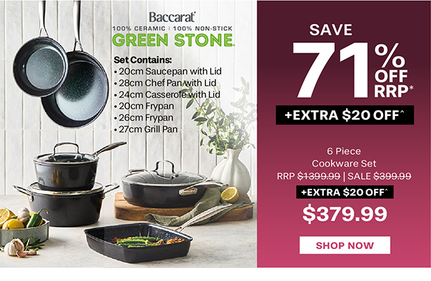 Baccarat GREEN STONE 6 Piece Cookware Set