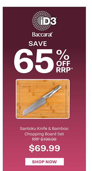 Baccarat iD3 Santoku Knife & Bamboo Chopping Board Set