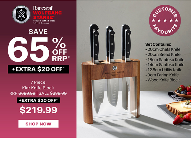 Baccarat WOLFGANG STARKE Klar Knife Block 7 Piece