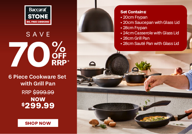 Baccarat STONE 6 Piece Cookware Set with Grill Pan