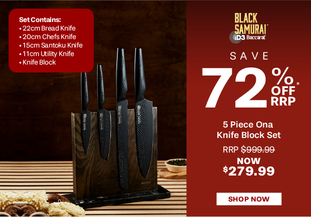 Baccarat iD3 BLACK SAMURAI 5 Piece Ona Knife Block Set