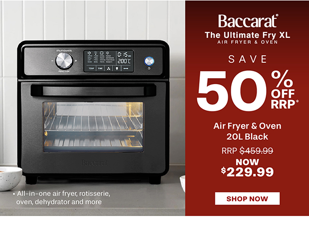 Baccarat The Ultimate Fry XL Air Fryer & Oven 20L Black