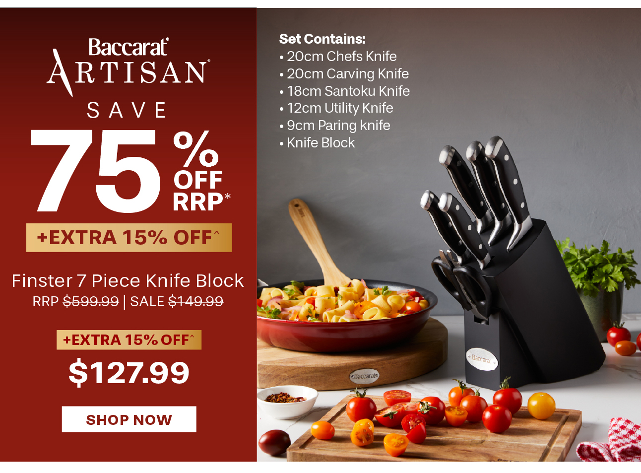 Baccarat Artisan Finster 7 Piece Knife Block