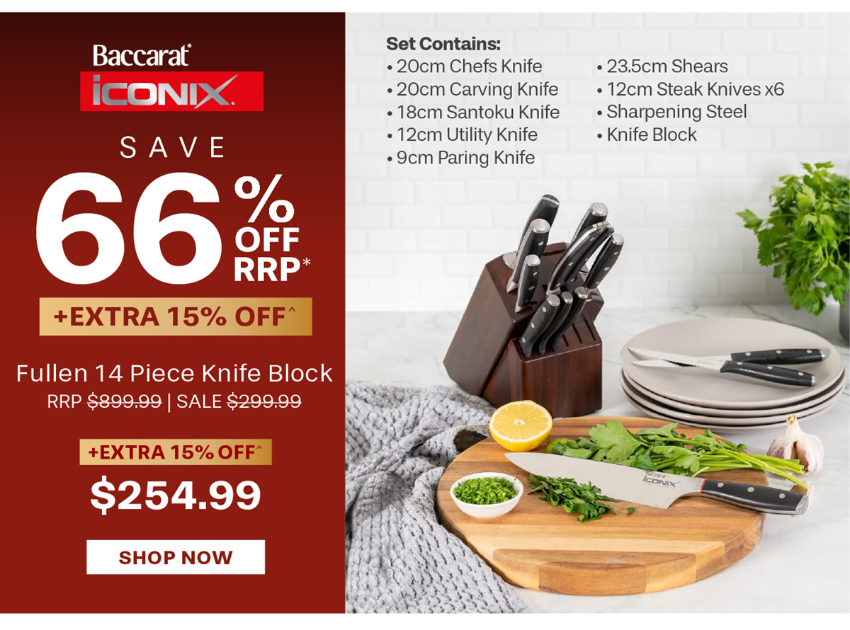 Baccarat iconiX Fullen 14 Piece Knife Block