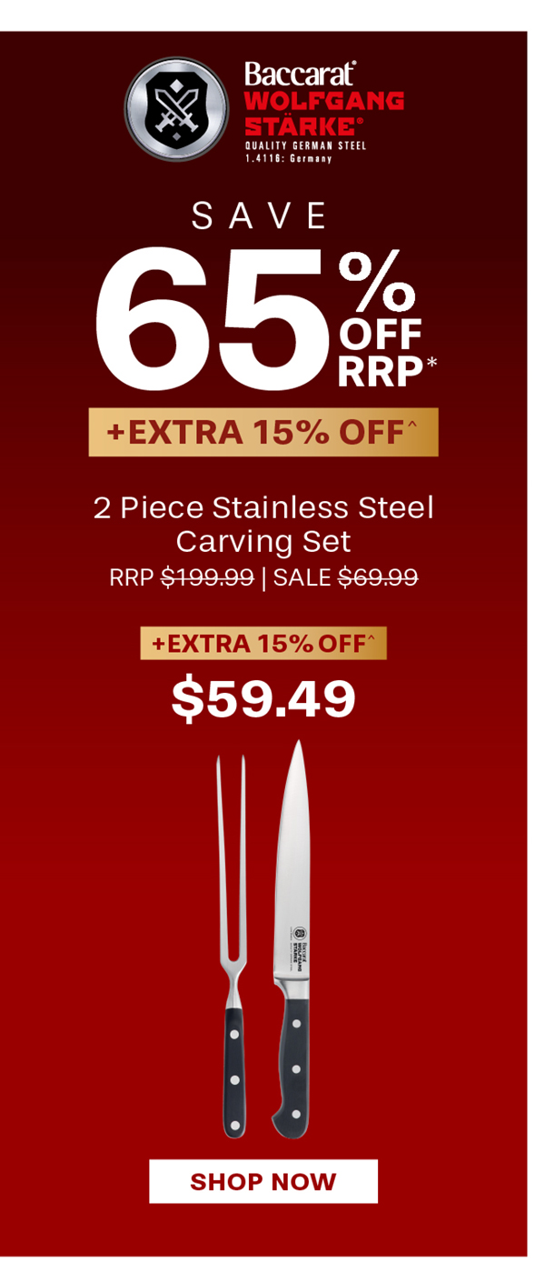Baccarat WOLFGANG STARKE 2 Piece Stainless Steel Carving Set