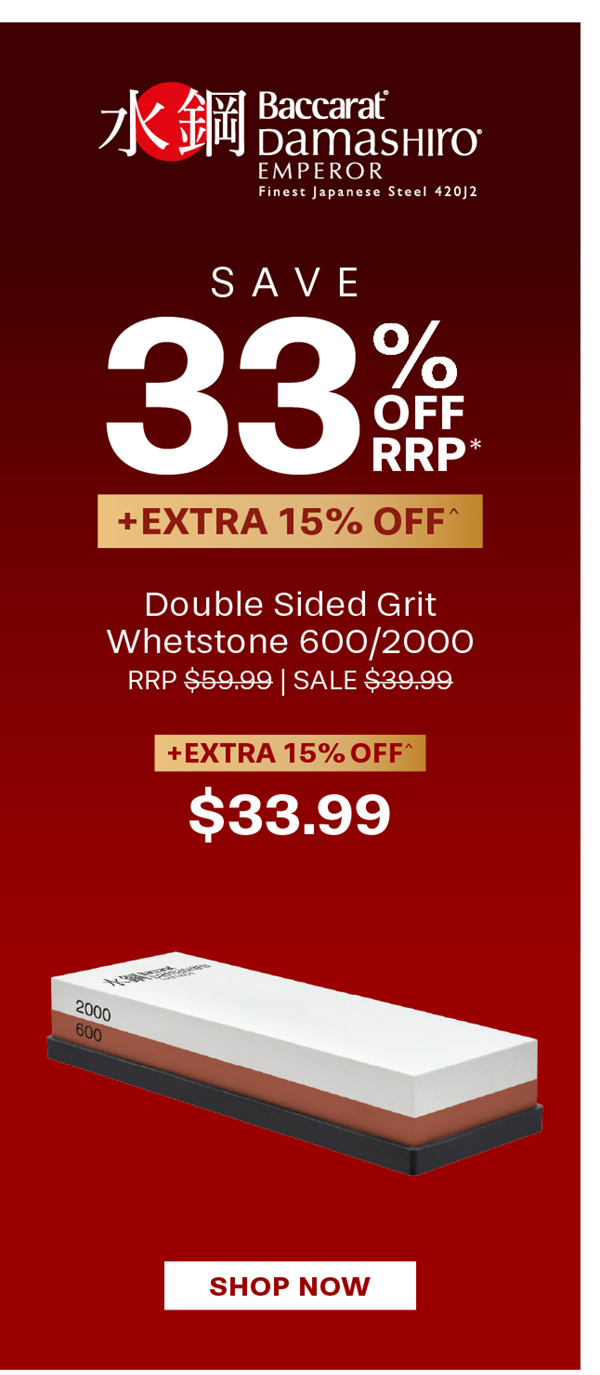 Baccarat Damashiro EMPEROR Double Sided Grit Whetstone 600/2000