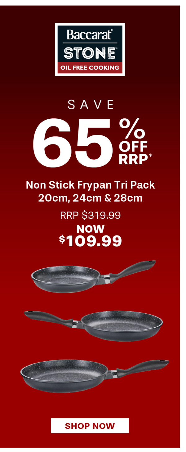 Baccarat STONE Non Stick Frypan Tri Pack 20cm, 24cm & 28cm