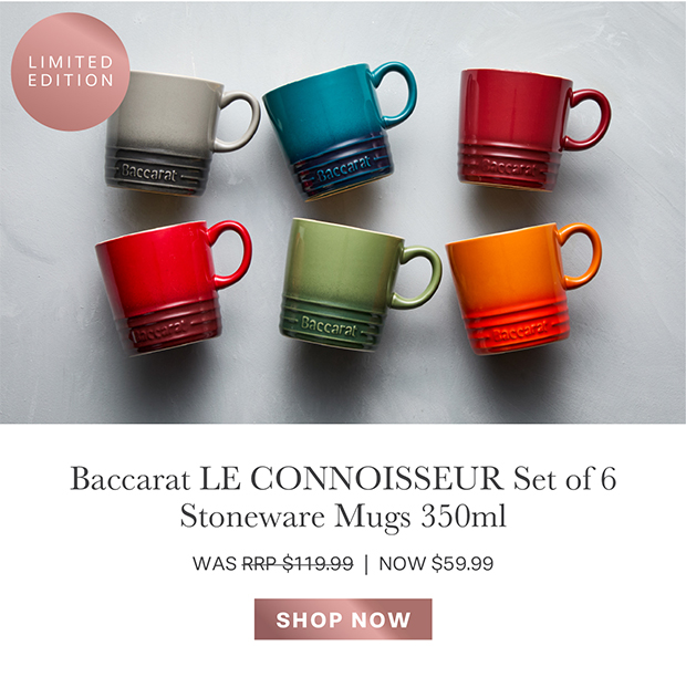 Baccarat Le Connoisseur Set of 6 Stoneware Mugs 350ml - Limited Edition