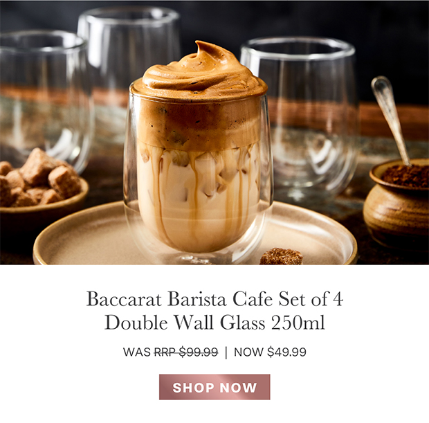Baccarat Barista Cafe Double Wall Glass 250ml Set of 4