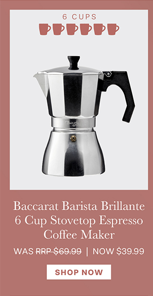 Baccarat Barista Brillante 6 Cup Stovetop Espresso Coffee Maker