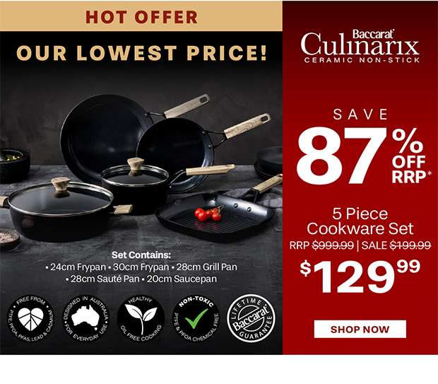 Baccarat Culinarix Ceramic Non-Stick 5 Piece Cookware Set
