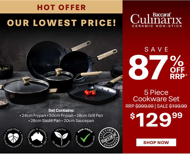 Baccarat Culinarix Ceramic Non-Stick 5 Piece Cookware Set