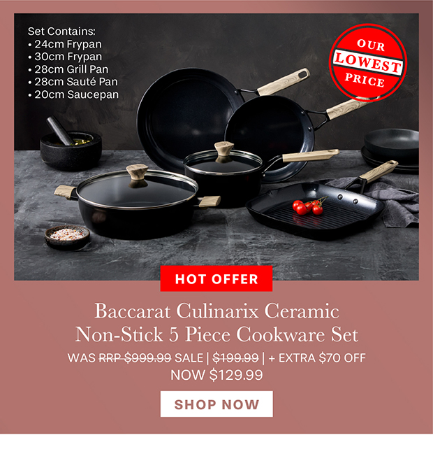 Baccarat Culinarix Ceramic Non-Stick 5 Piece Cookware Set
