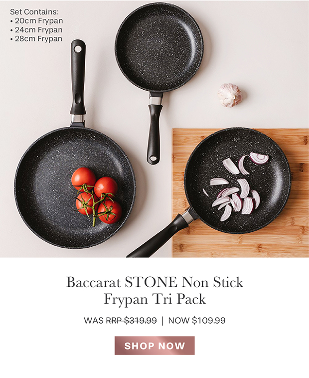 Baccarat STONE Non Stick Frypan Tri Pack 20cm, 24cm & 28cm