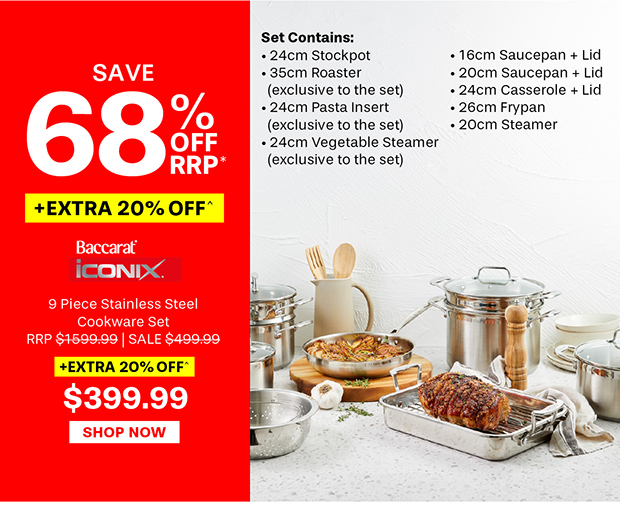 Baccarat iconiX 9 Piece Stainless Steel Cookware Set