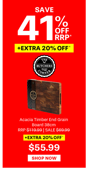 Baccarat Butchers Corner Acacia Timber End Grain Board 38cm