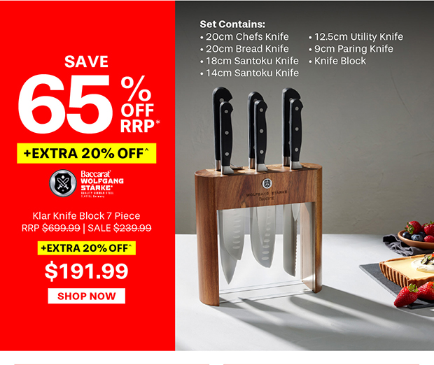 Baccarat WOLFGANG STARKE Klar Knife Block 7 Piece