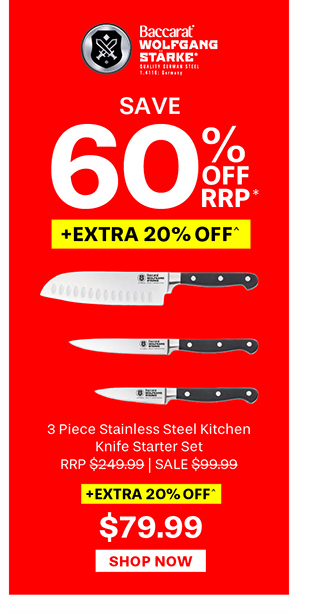 Baccarat WOLFGANG STARKE 3 Piece Stainless Steel Kitchen Knife Starter Set
