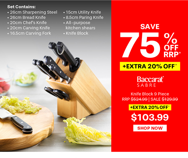 Baccarat SABRE 9 Piece Knife Block