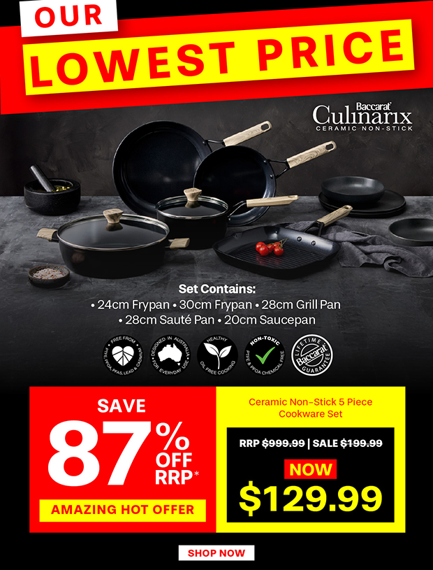 Baccarat Culinarix Ceramic Non-Stick 5 Piece Cookware Set