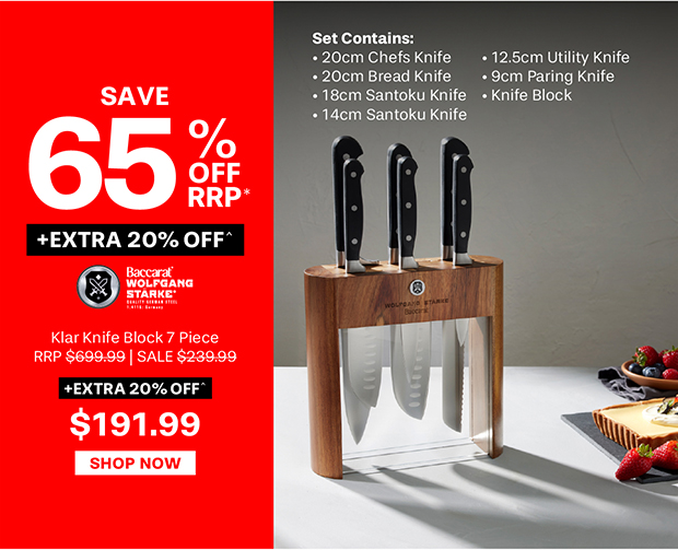 Baccarat WOLFGANG STARKE Klar Knife Block 7 Piece