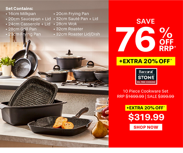 Baccarat STONE 10 Piece Cookware Set with Wok