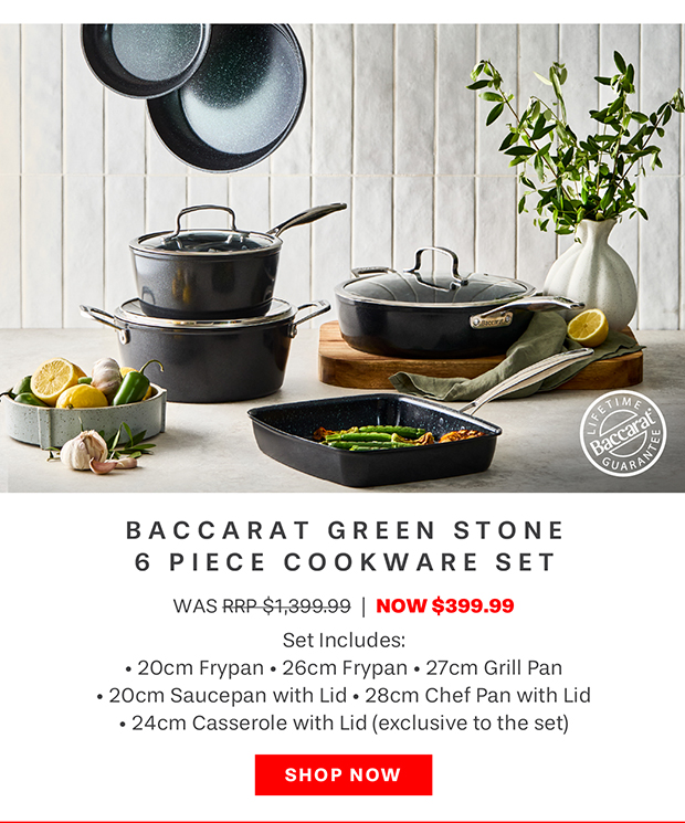 Baccarat GREEN STONE 6 Piece Cookware Set
