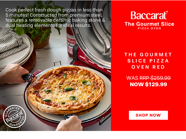 Baccarat The Gourmet Slice Pizza Oven Red