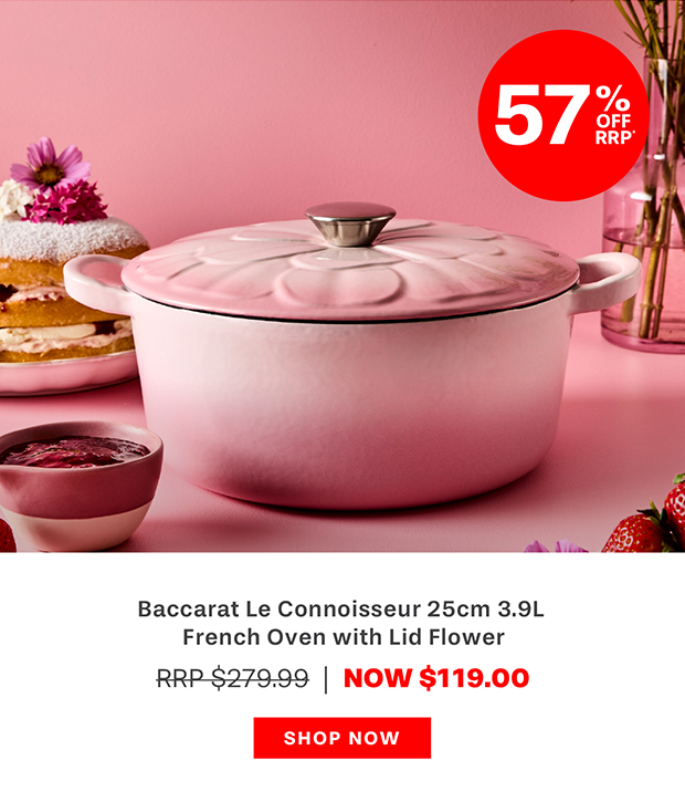 Baccarat Le Connoisseur 25cm 3.9L Round French Oven with Lid Flower