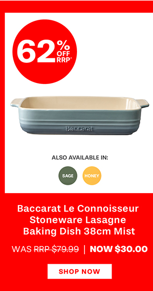 Baccarat Le Connoisseur Stoneware Lasagne Baking Dish 38cm Mist
