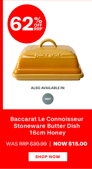 Baccarat Le Connoisseur Stoneware Butter Dish 16cm Honey